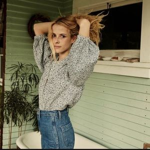 Doen Berkley Top in navy Champignon floral